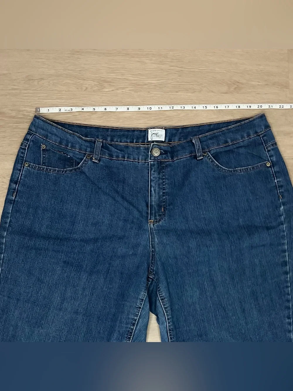 Just My Size Antique Wash Denim Shorts - Medium Blue Size 22W